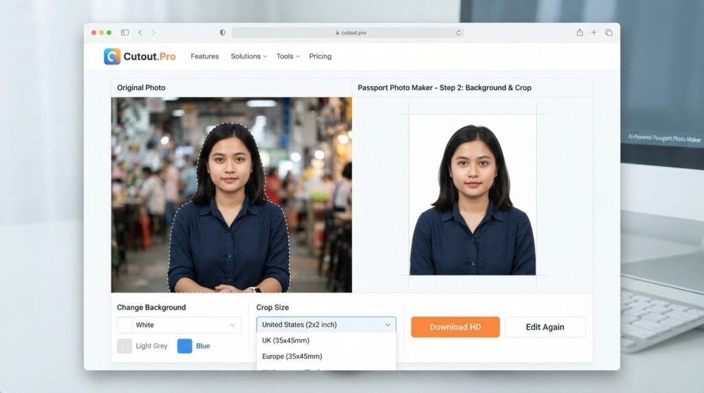 Cutout Pro Passport Photo Maker
